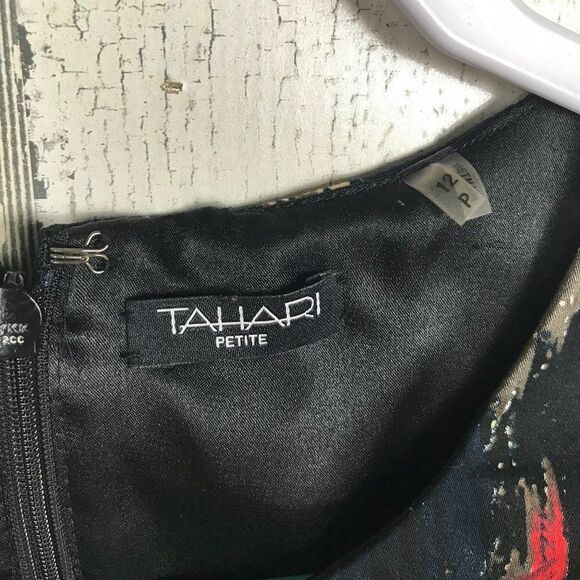 Tahari Petite sheath dress abstract floral stretch - Picture 2 of 7